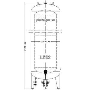 Bồn 10m3 (2.16Mpa) chứa CO2 lỏng, kiểu đứng